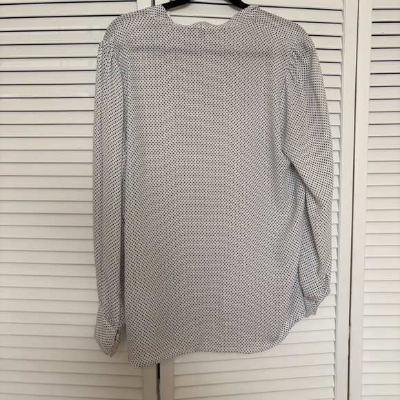 Adrianna Papell Black and White Dotted Blouse - Picture 3 of 3